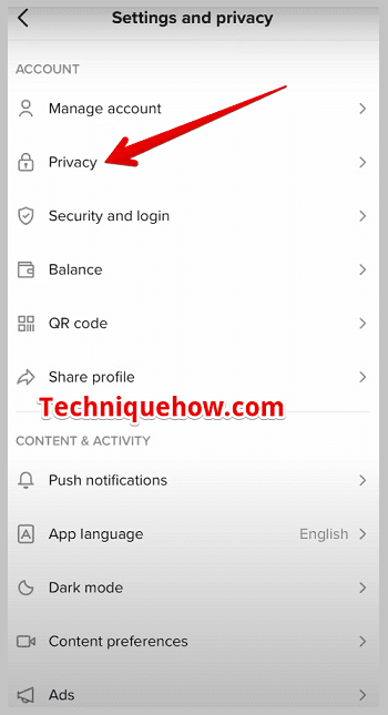 Settings and privacy tiktok