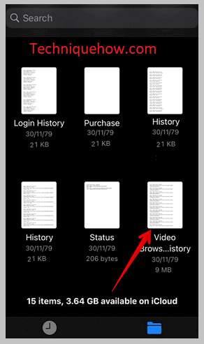 Video browsing History file