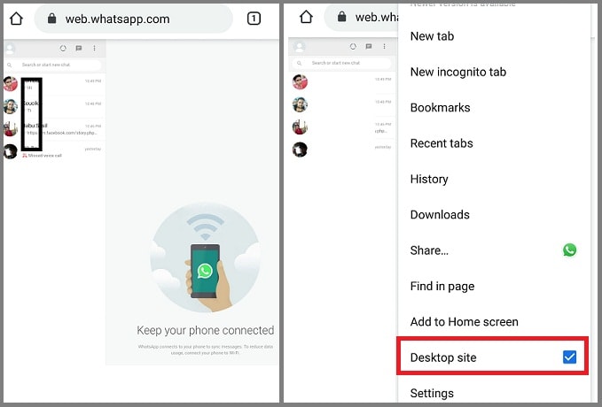 Whatsapp web mobile
