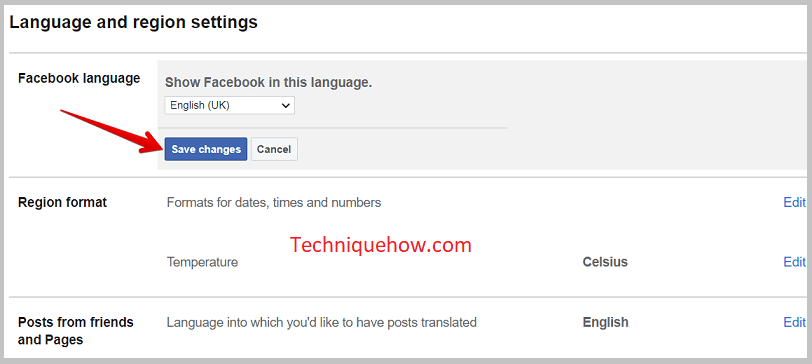click on the ‘Save Changes’ button