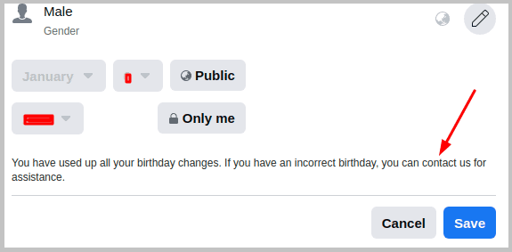 facebook dob only me