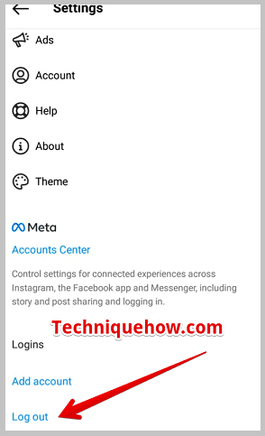 find the option Log out
