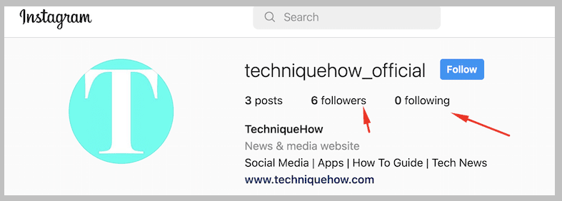 followers and following on Instagram