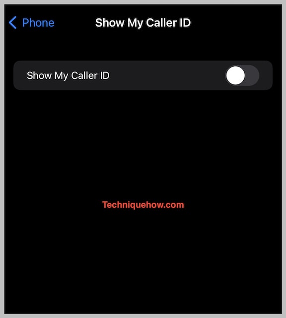 disable show caller id option