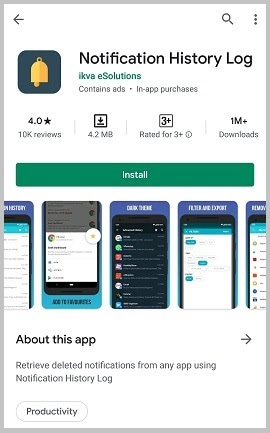 notification log app
