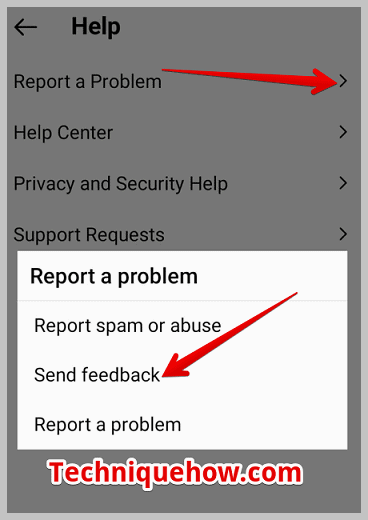 report the problem”  tap on “Send feedback