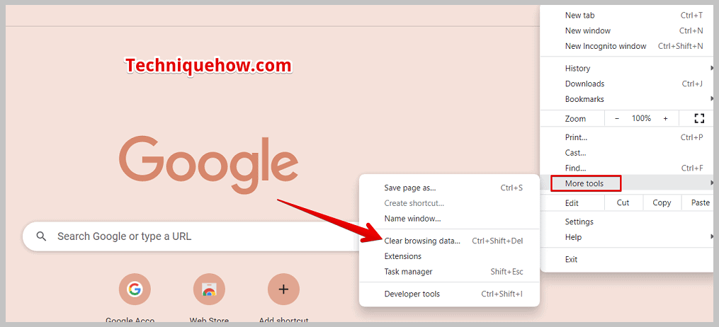 Click on Clear browsing data