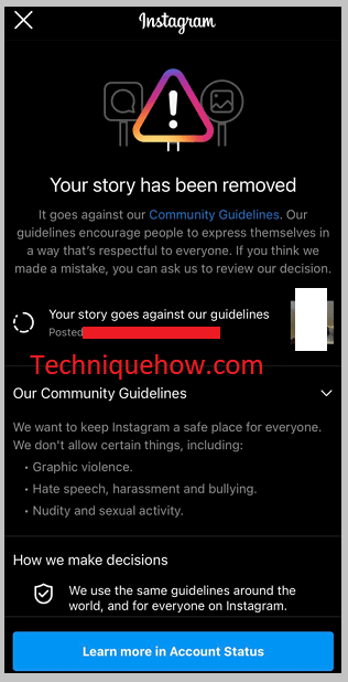Instagram deleted it
