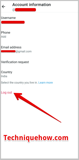 Log out on Twitter