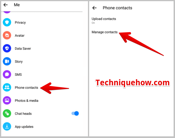 Manage contacts