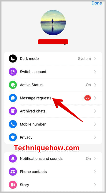 Messenger request on ios