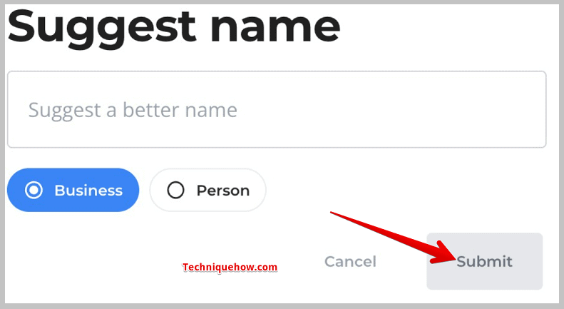 new name and submit