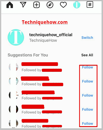 New following sugesstion