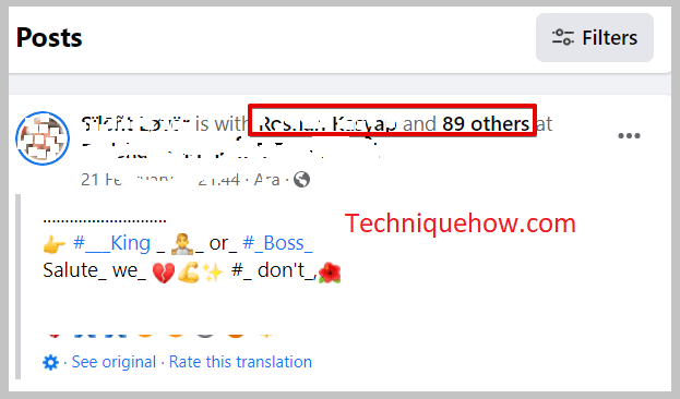 People Tagged the person