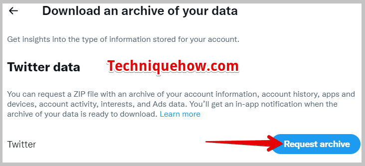 Request archive on twitter