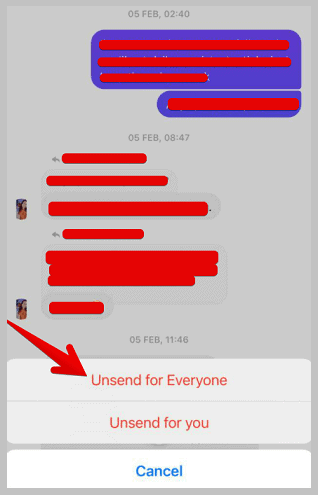 Unsend old message
