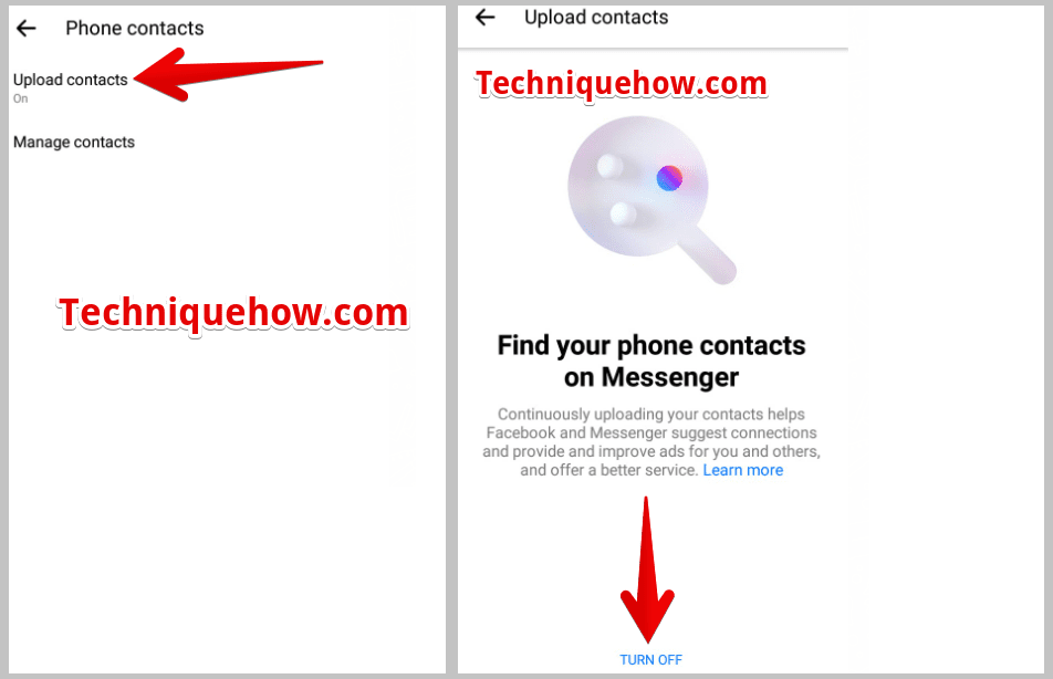 Upload contacts and then click on TURN OFF