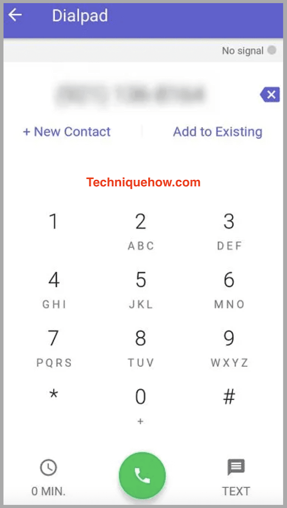 dial number on TextFree app