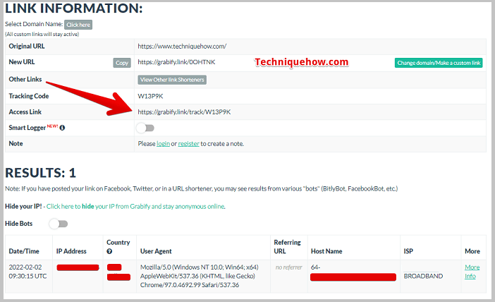 Copy the access link