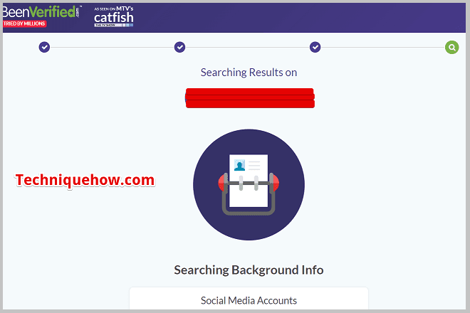 search results appear