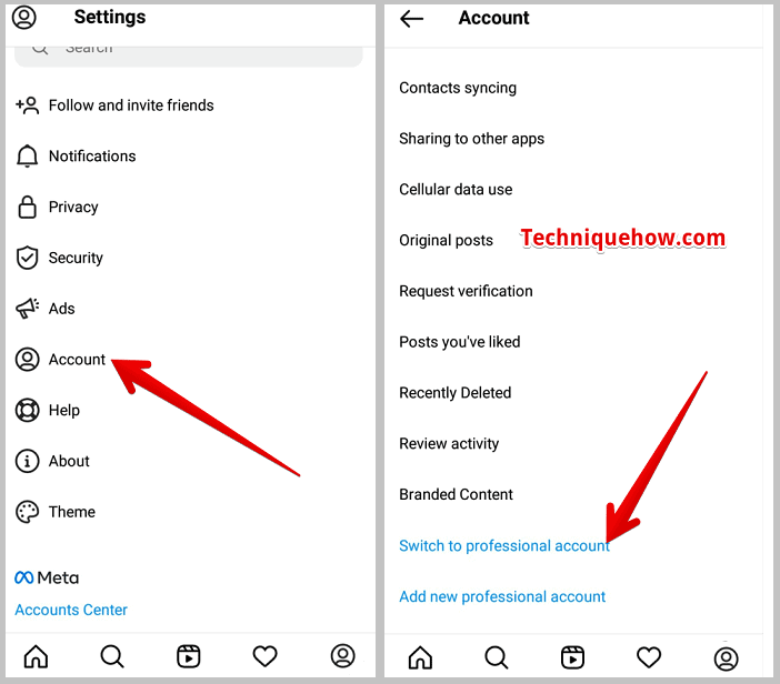 switch to professional account