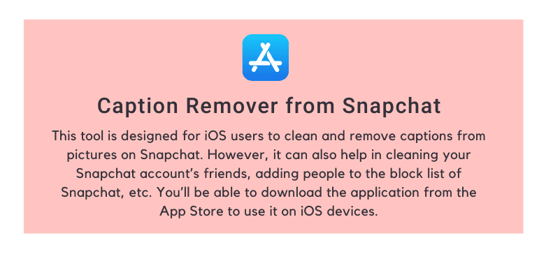 Caption remover from Snapchat