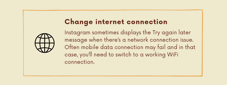 Change internet connection