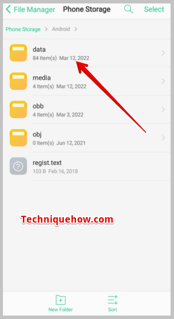 Click on Data