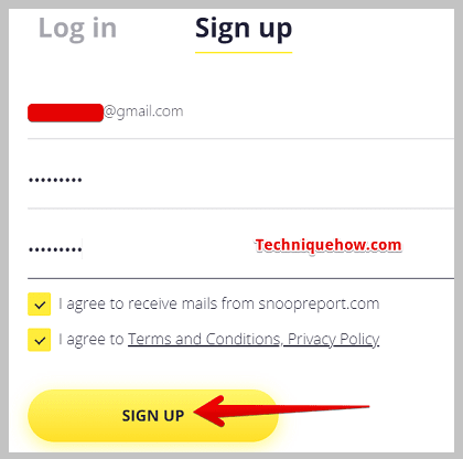 Click on Sign Up