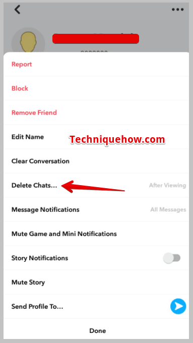 Delete chats option