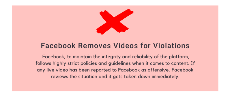 Facebook removes videos for violation