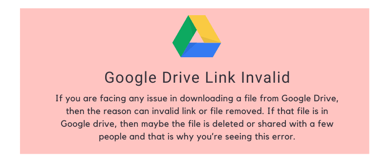 Google Drive Link Invalid