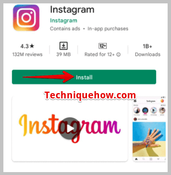  Instagram and then click on Install.