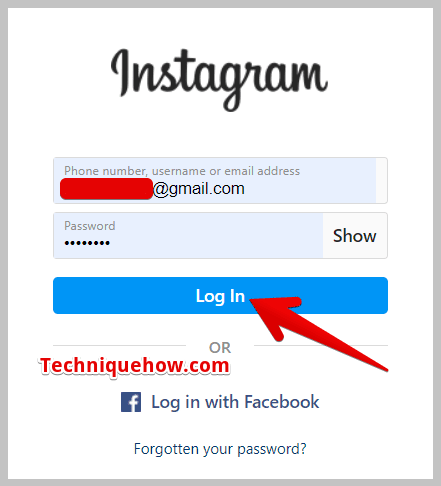 Log in to your Instagram