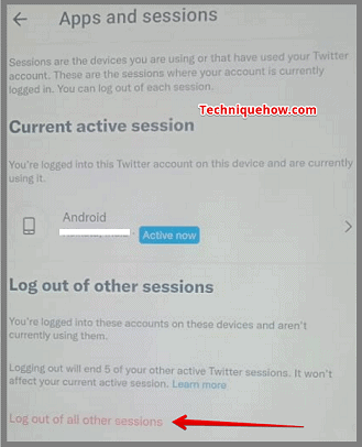  Log out of other sessions