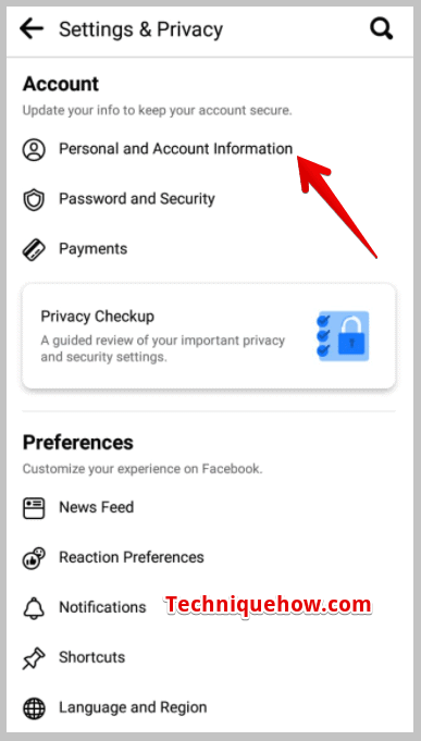 Personal and Account Information
