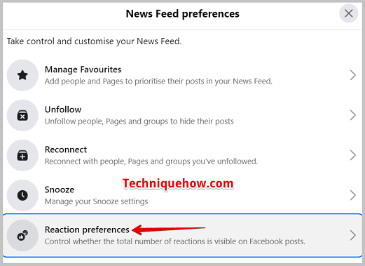 Reaction Preferences