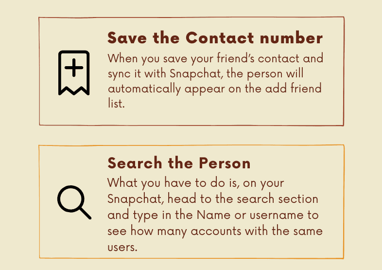 Save the contact number snapchat