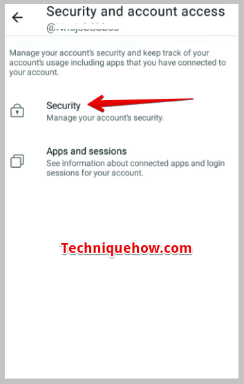 Security section by clicking on it