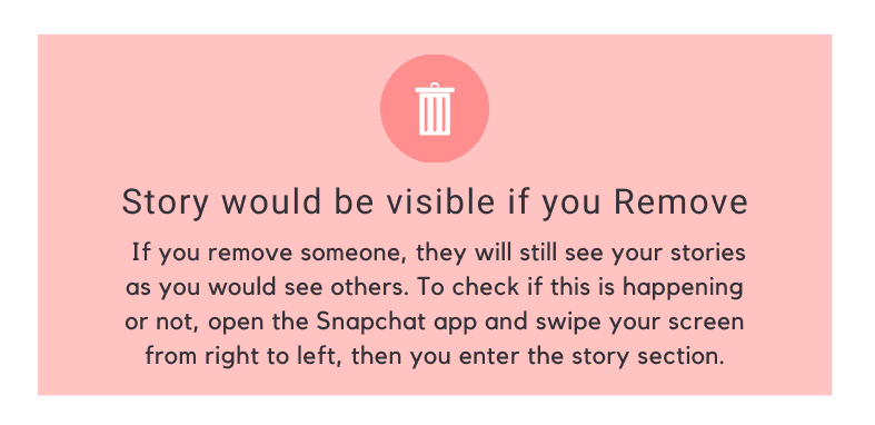 Story would be visible if you Remove
