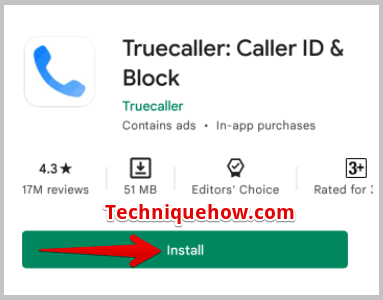 Tap on Install button truecaller