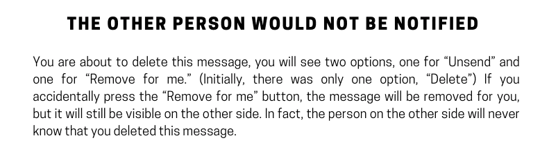 The other person would not be