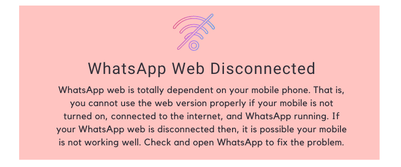 WhatsApp web disconnected