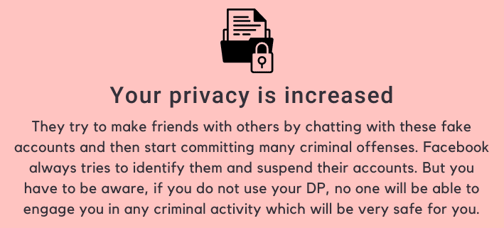 Your privacy is increased