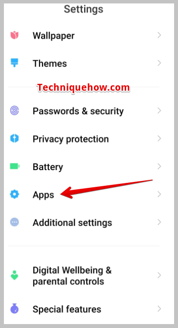 click on Apps and Permission