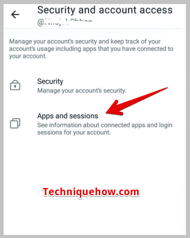 click on Apps and sessions on mobile
