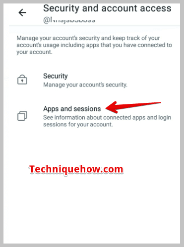 click on Apps and sessions