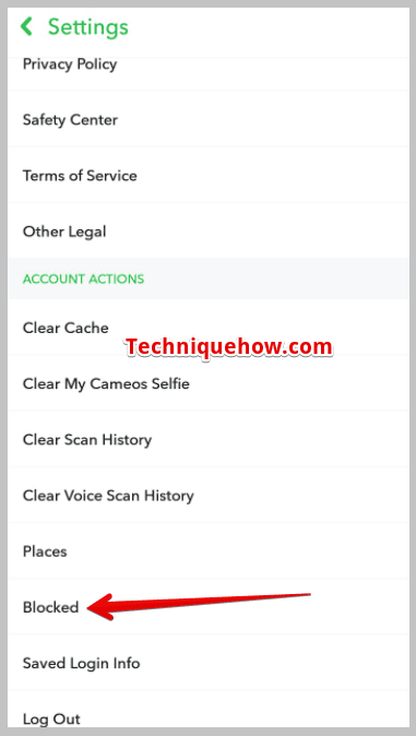 click on Blocked