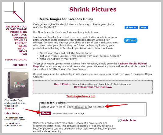 click on Choose File