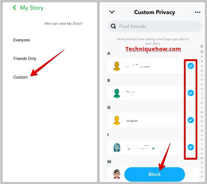 click on Custom